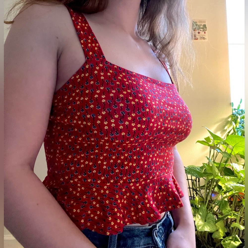forever 21 red cropped tank